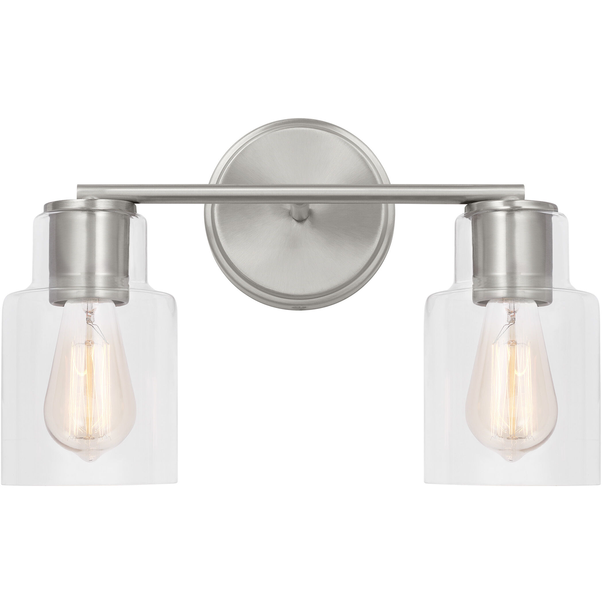 Drew & Jonathan Sayward 2 Light 14.13 inch Brushed Steel Wall Bath Fixture Wall Light