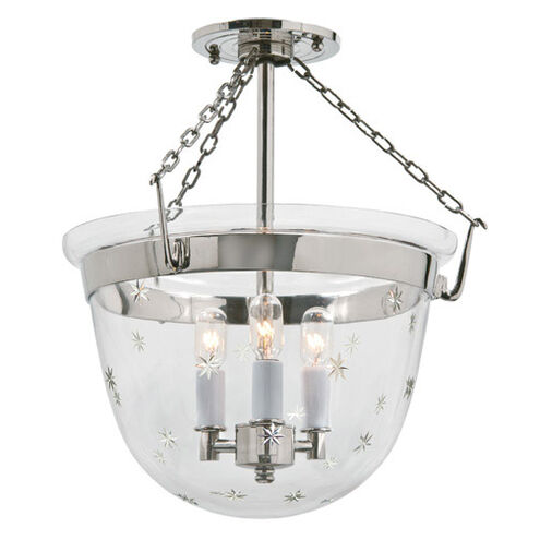 McLean 3 Light 13 inch Polished Nickel Semi-Flush Mount Ceiling Light