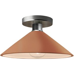 Radiance 1 Light 11.75 inch Adobe and Brushed Nickel Semi Flush Ceiling Light