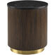 Nems 22 X 18 inch Top: Black; Base: Dark Brown/Gold End Table