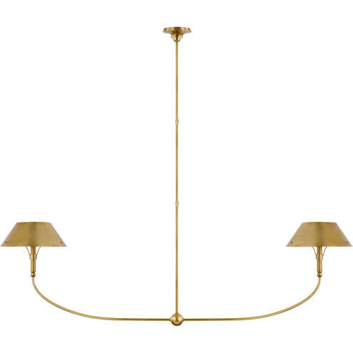 Thomas O'Brien Turlington LED 68 inch Hand-Rubbed Antique Brass Linear Chandelier Ceiling Light, XL