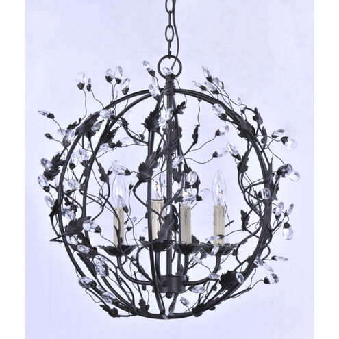 Elegante 3 Light 19 inch Oil Rubbed Bronze Mini Chandelier Ceiling Light