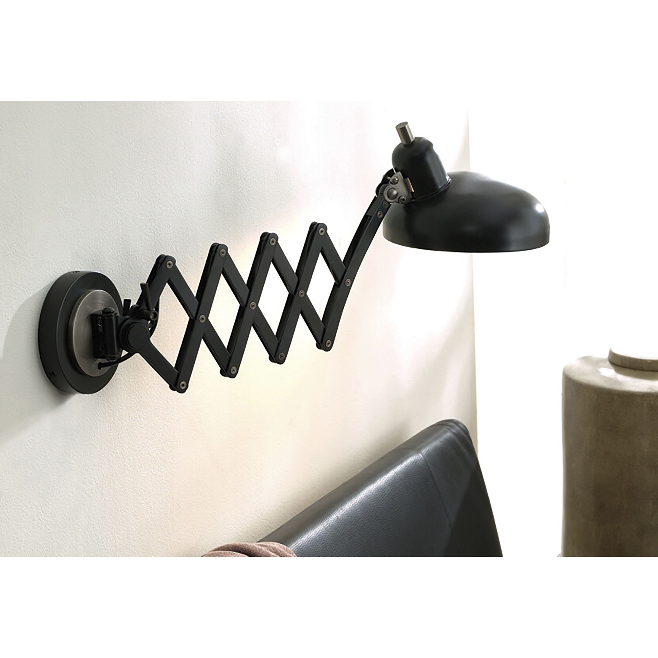 Bruno 17 inch 60 watt Lead Bronze with Ebonized Nickel Wall Swinger Wall Light