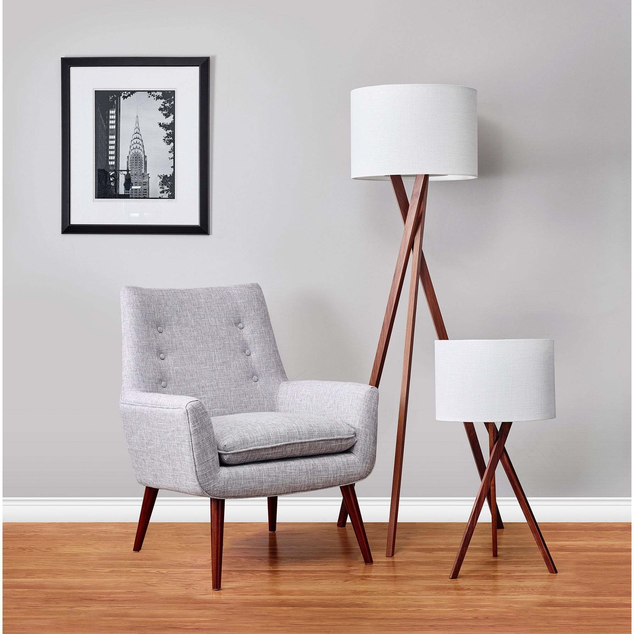 Walnut floor lamp base clearance