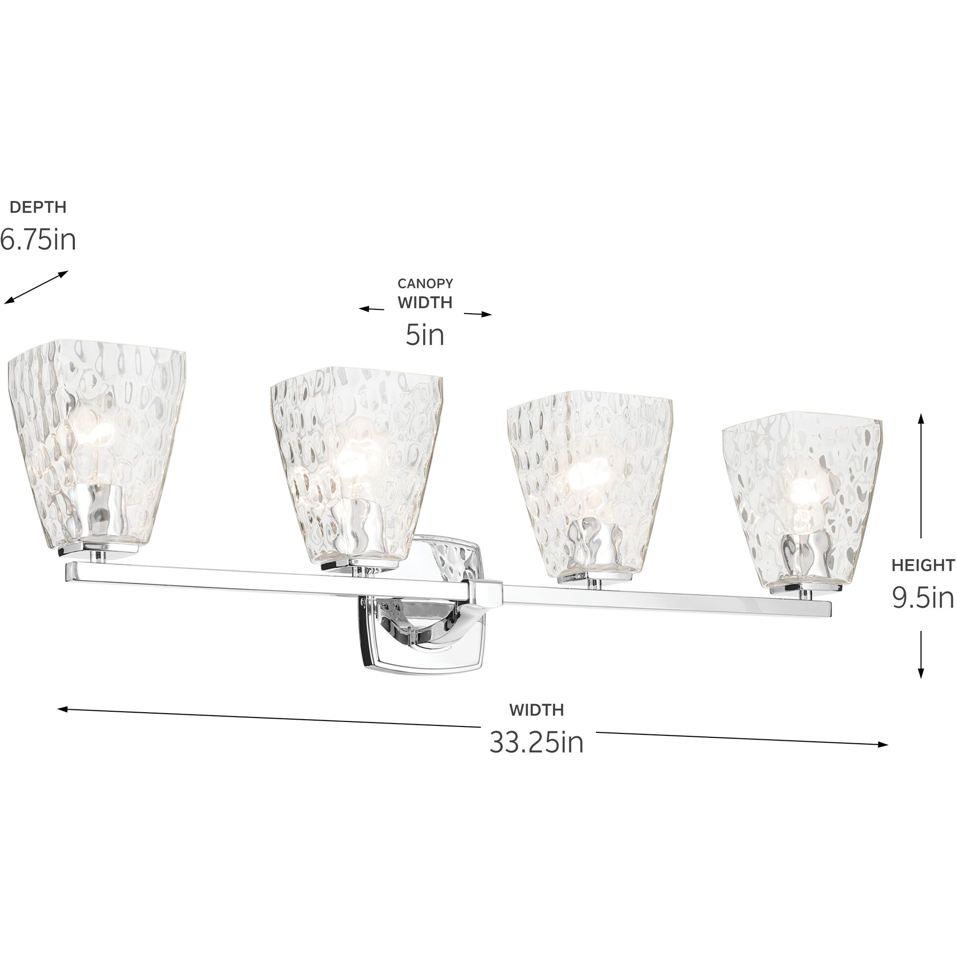 Marant 4 Light 33.25 inch Chrome Vanity Light Wall Light