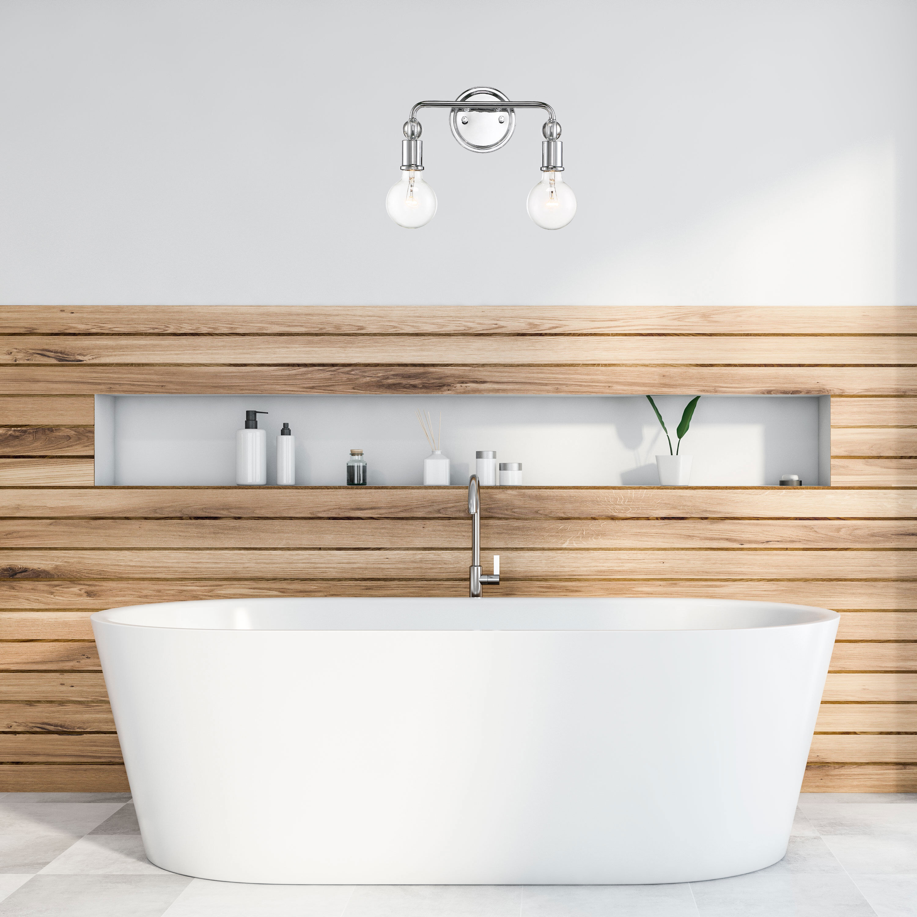 Bounce 2 Light 13.88 inch Polished Nickel Vanity Light Wall Light