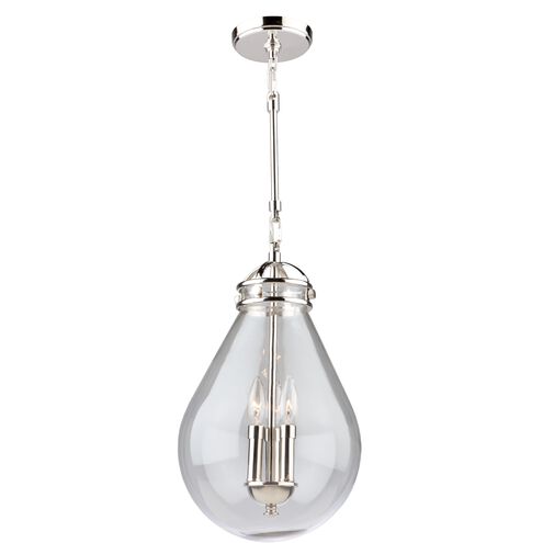 Alexandria 3 Light 10 inch Polished Nickel Up Pendants Ceiling Light