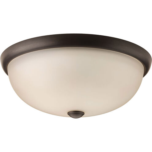 Random 3 Light 17 inch Antique Bronze Flush Mount Ceiling Light