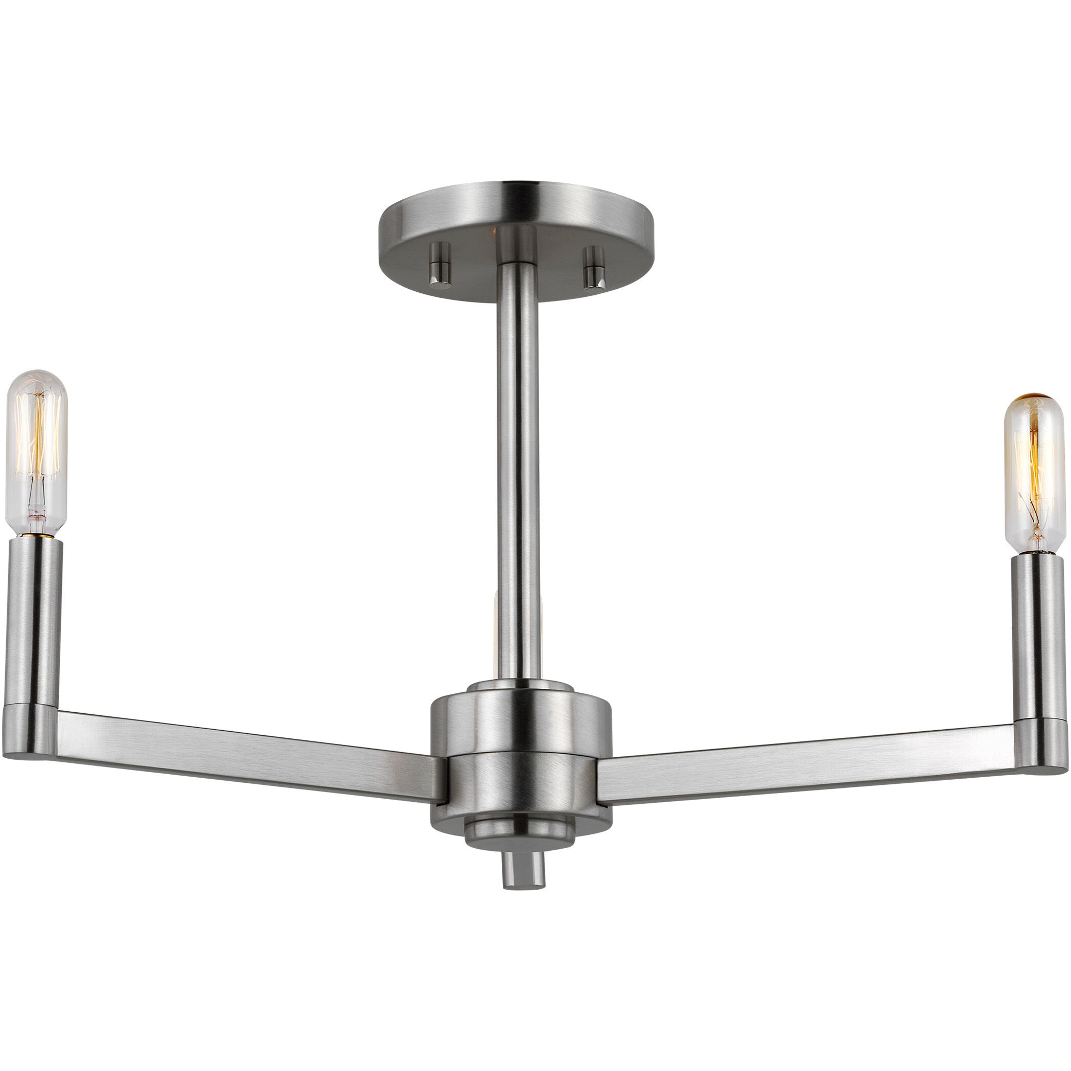 Fullton 3 Light 20 inch Brushed Nickel Semi-Flush Mount Ceiling Light