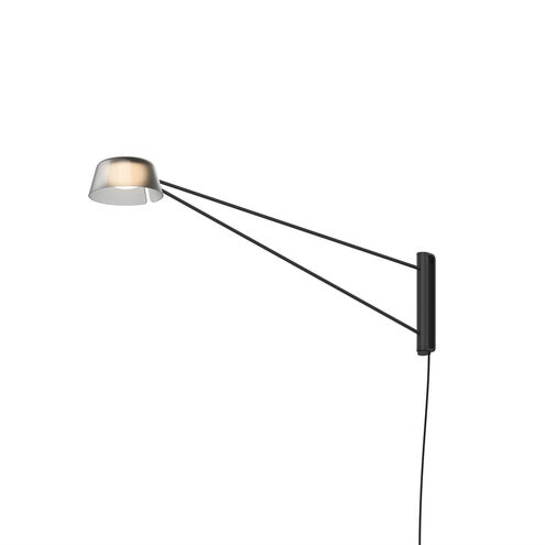 Ray 6.25 inch 9 watt Satin Black and Smoked Etched Wall Lamp Wall Light
