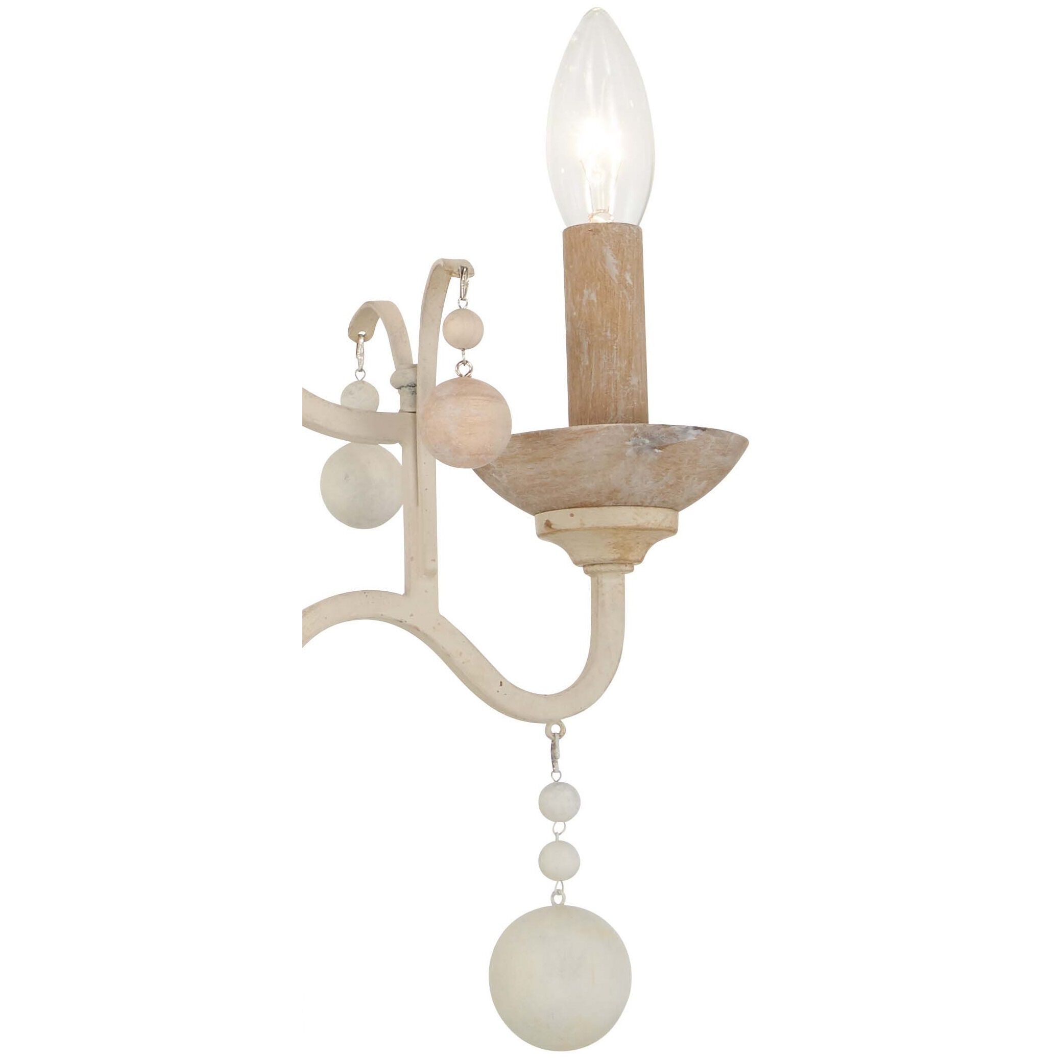 Colonial Charm 3 Light 18.75 inch White Wash and Sun Dried Clay Chandelier Ceiling Light