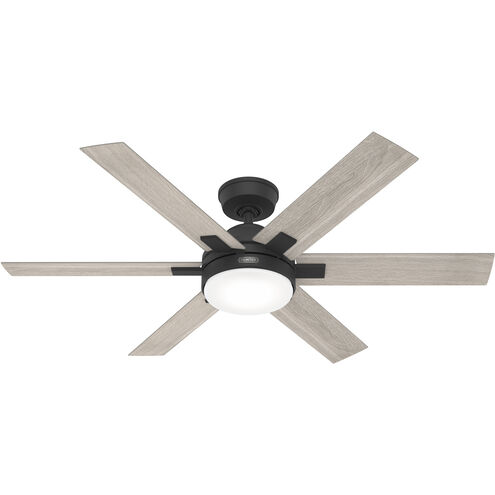 Hunter Fan 51879 Georgetown 52 inch Matte Black with Light Gray Oak Blades  Ceiling Fan