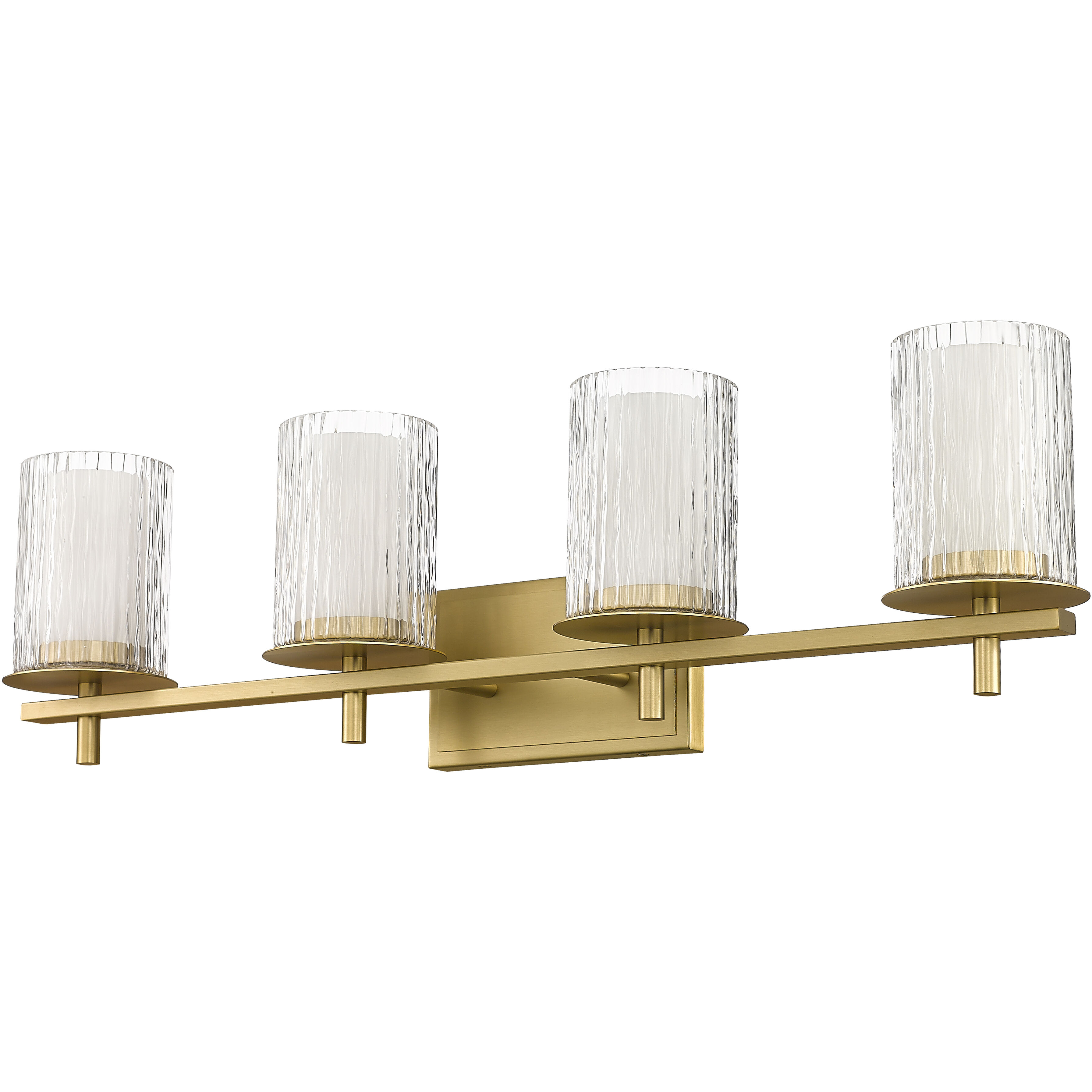 Grayson 4 Light 31 inch Modern Gold Vanity Wall Light