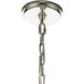 Bergamo 6 Light 29 inch Polished Nickel with White Chandelier Ceiling Light