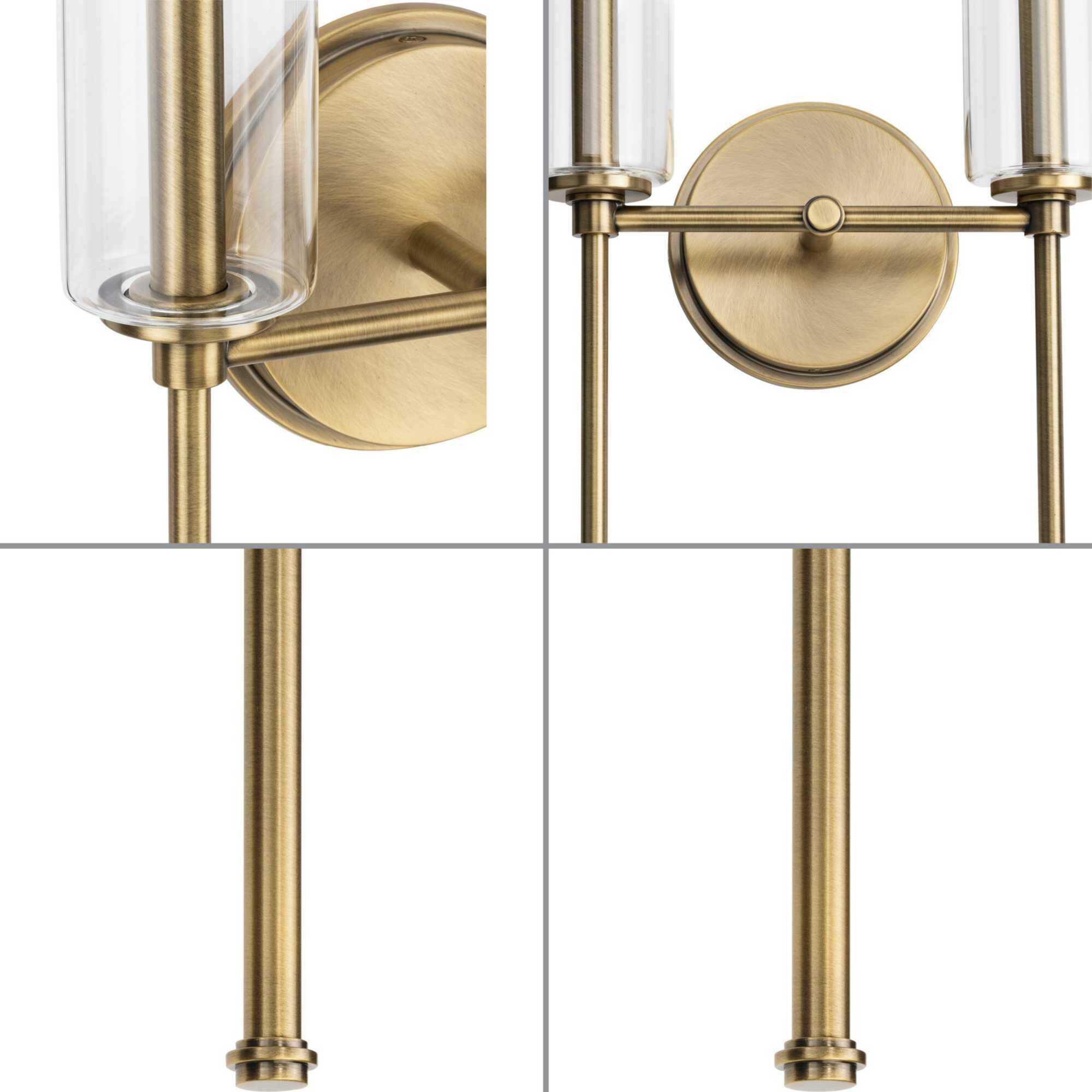 Elara 2 Light 4 inch Vintage Brass Wall Bracket Wall Light