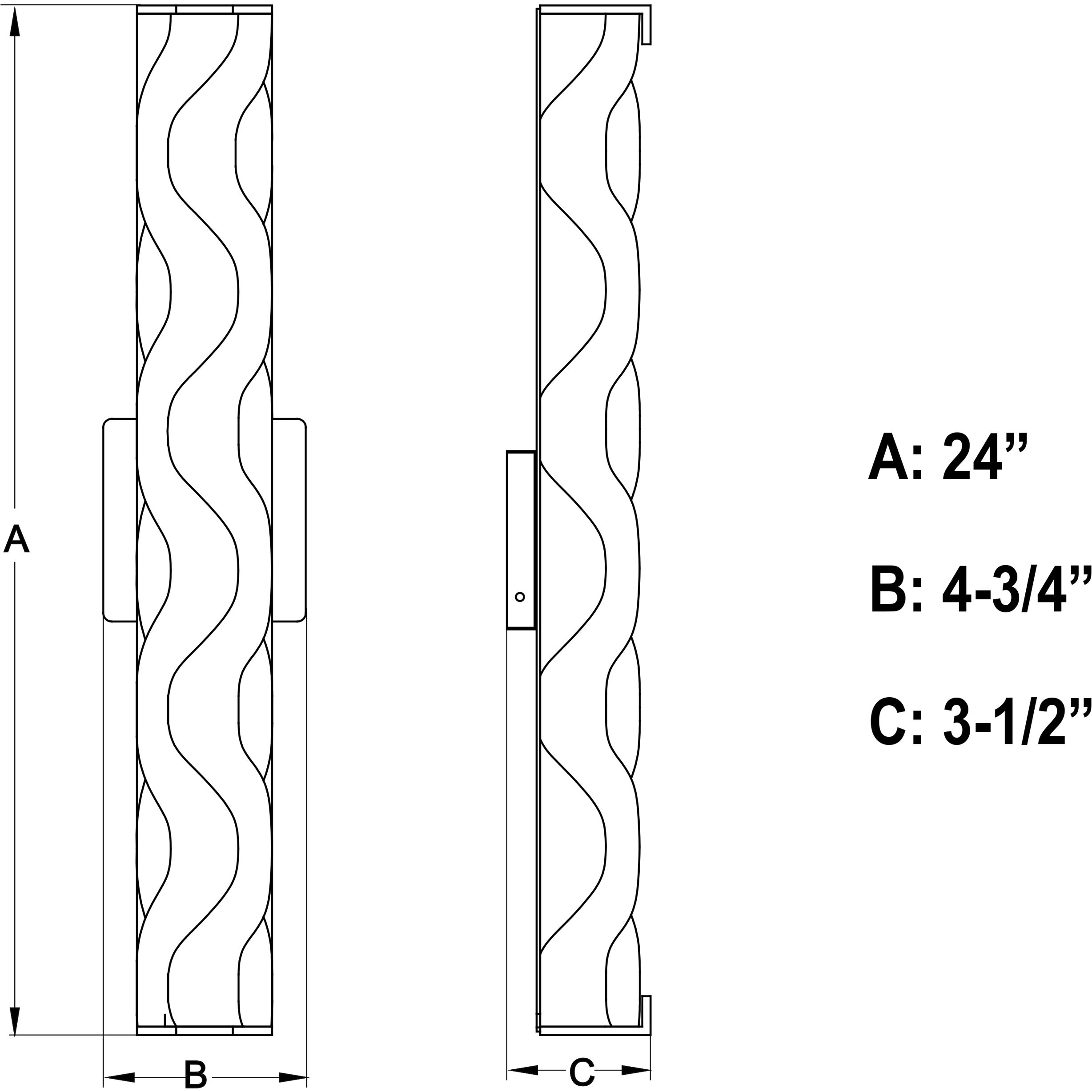 Marseille LED 24 inch Natural Brass Bathroom Light Wall Light