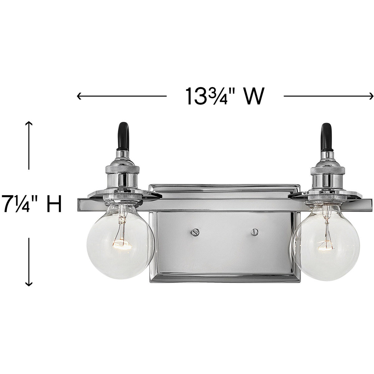 Baxter 2 Light 13.75 inch Polished Nickel Bath Light Wall Light
