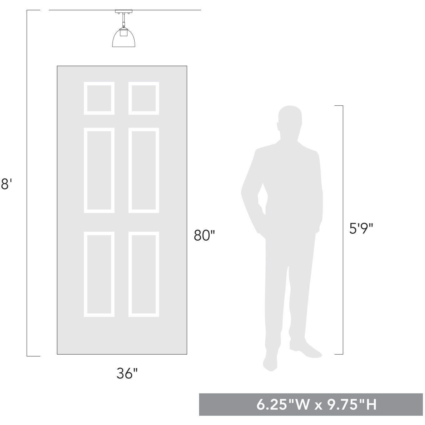 Roxie 1 Light 6.25 inch Matte Black Semi-Flush Mount Ceiling Light