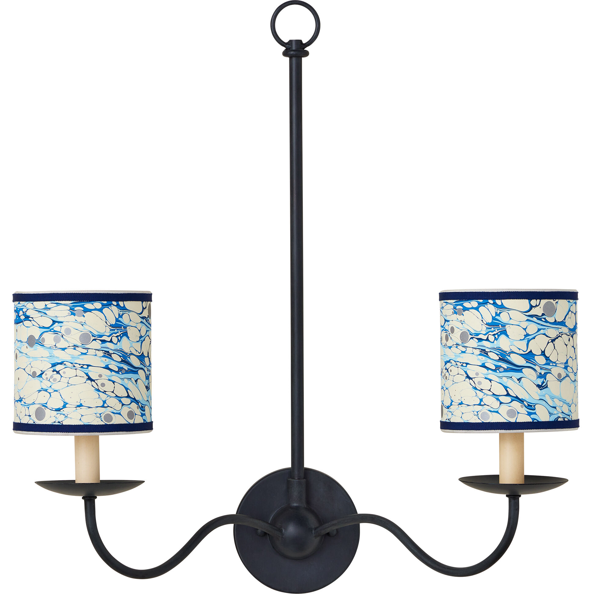 Marble Blue 5 inch Drum Chandelier Shade