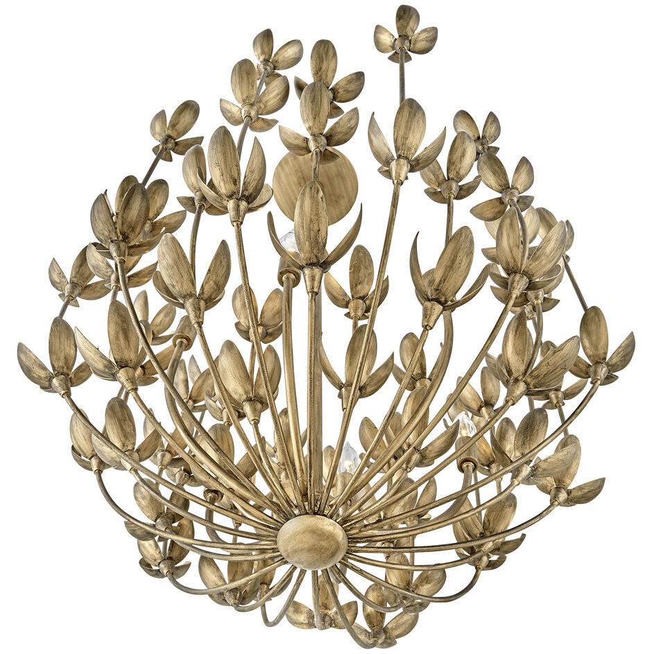 Lisa McDennon Flora 6 Light 26.25 inch Burnished Gold Indoor Chandelier Ceiling Light