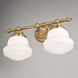 Huntley LED 16 inch Natural Brass Bathroom Light Wall Light