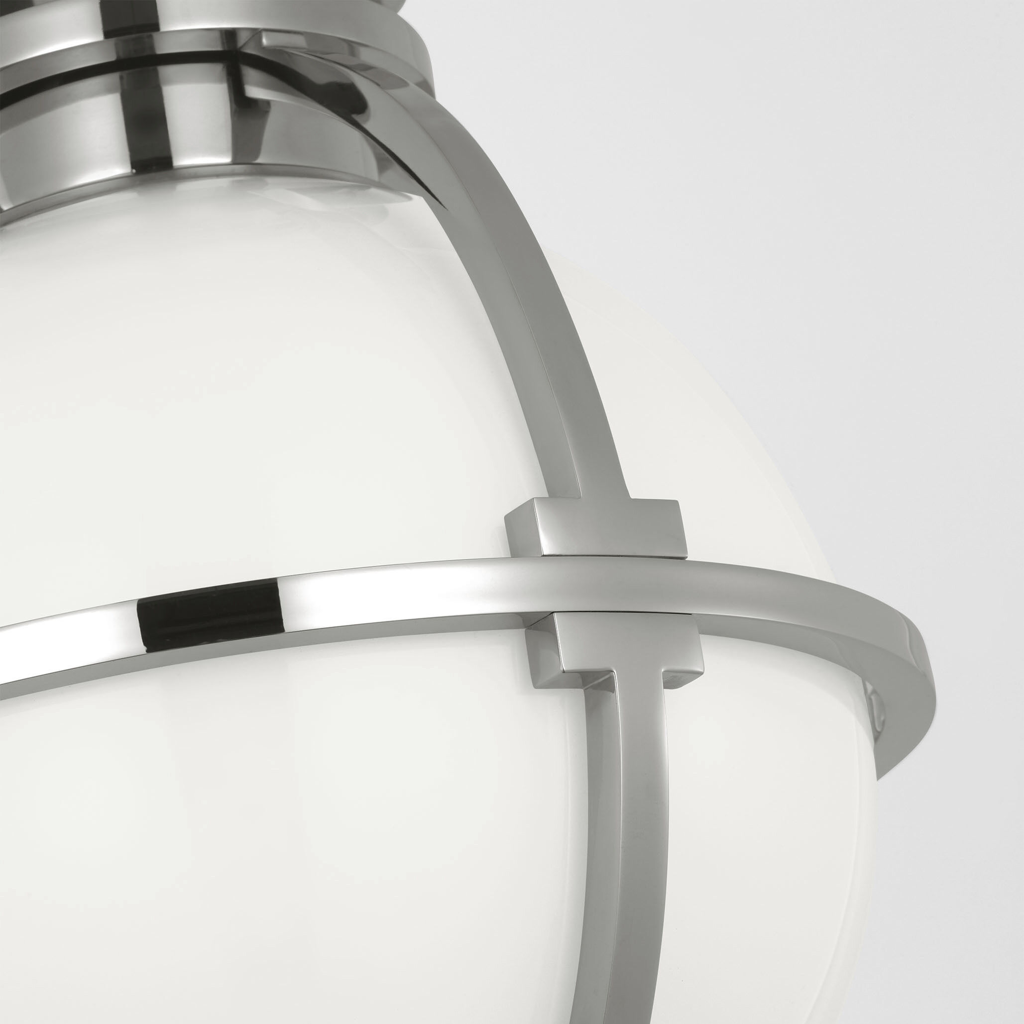 Chapman & Myers Gracie LED 10 inch Polished Nickel Captured Globe Flush Mount Ceiling Light