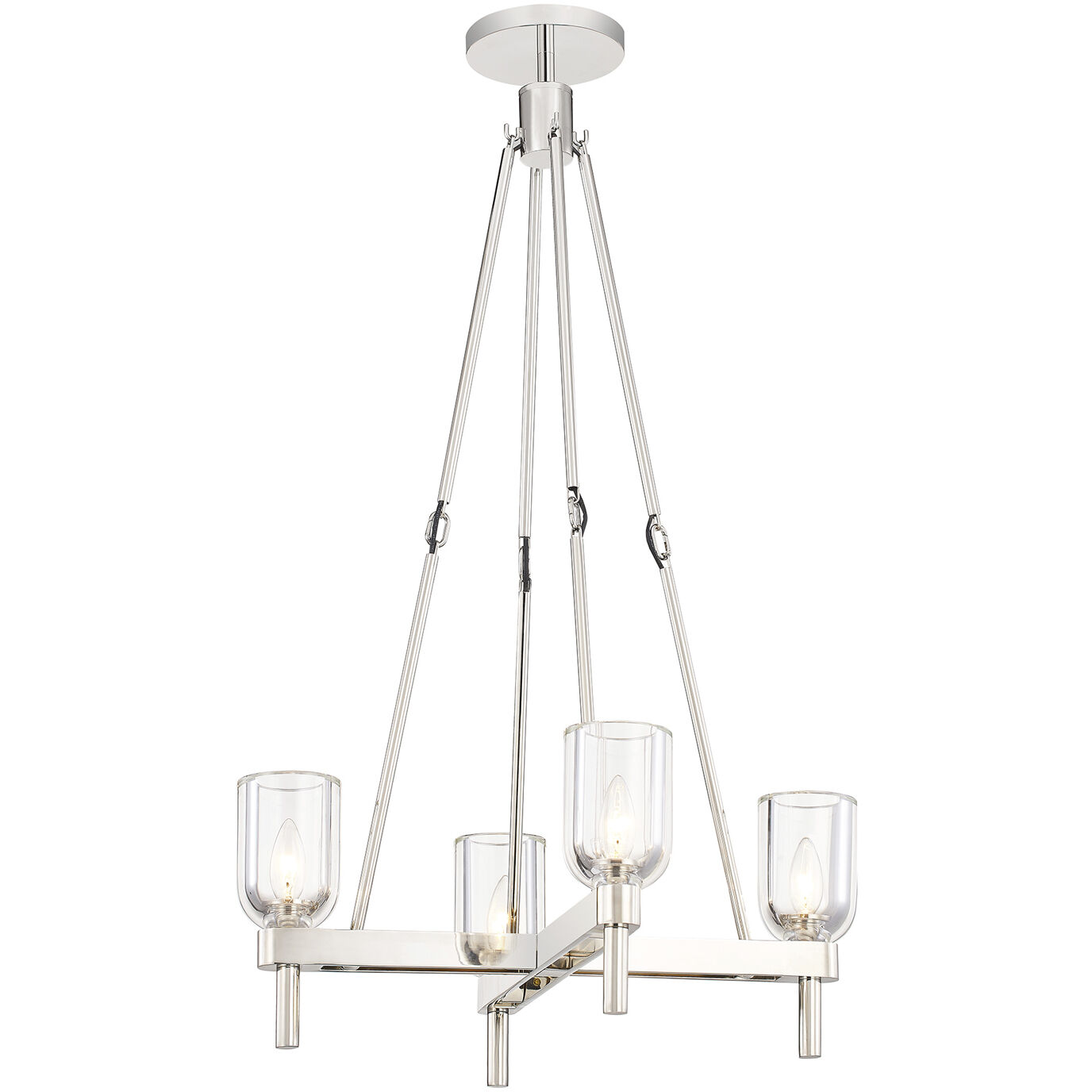 Lucian Pendant Ceiling Light in Polished Nickel, Clear Glass