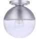 Evie 1 Light 7.5 inch Satin Aluminum Outdoor Flushmount