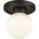 Alora Mood Fiore 1 Light 6 inch Matte Black Semi Flush Mount Ceiling Light