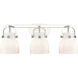 Pilaster II Bell 3 Light 26.5 inch Polished Nickel Bath Vanity Light Wall Light in Matte White Glass