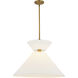 Alora Mood Chapelle Pendant Ceiling Light in Aged Gold and White Linen