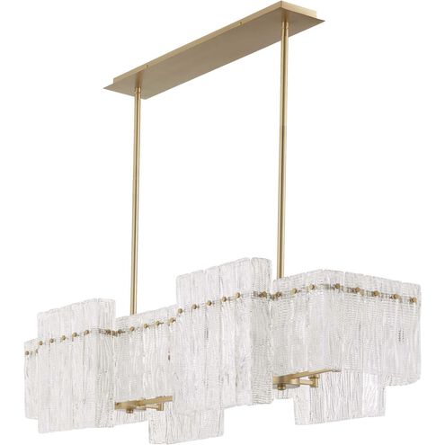 Othello 8 Light 47 inch Aged Brass Linear Chandelier Ceiling Light