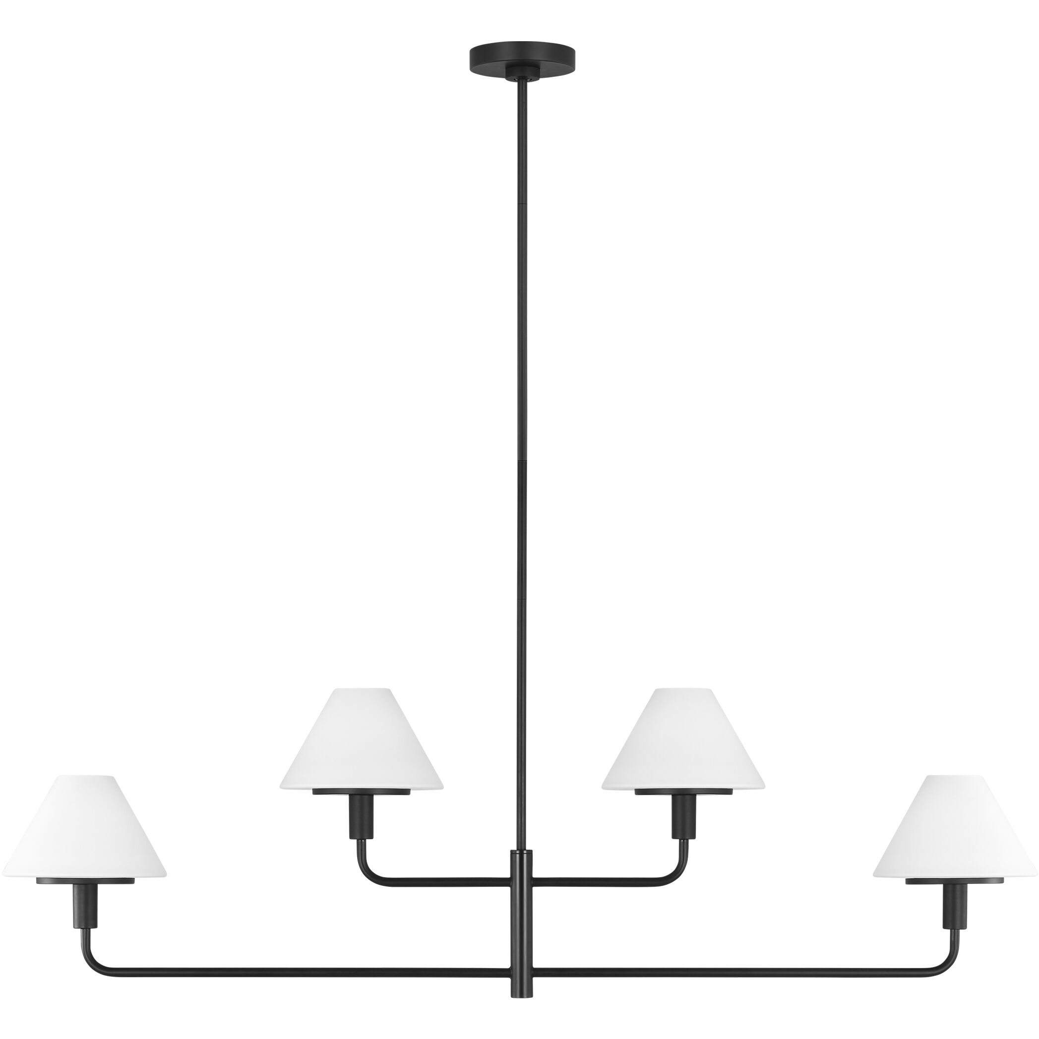 Mendota 4 Light 50 inch Midnight Black Chandelier Ceiling Light