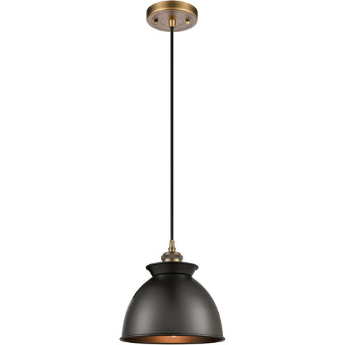 Ballston Adirondack 1 Light 8 inch Brushed Brass Mini Pendant Ceiling Light in Incandescent, Matte Black, Ballston