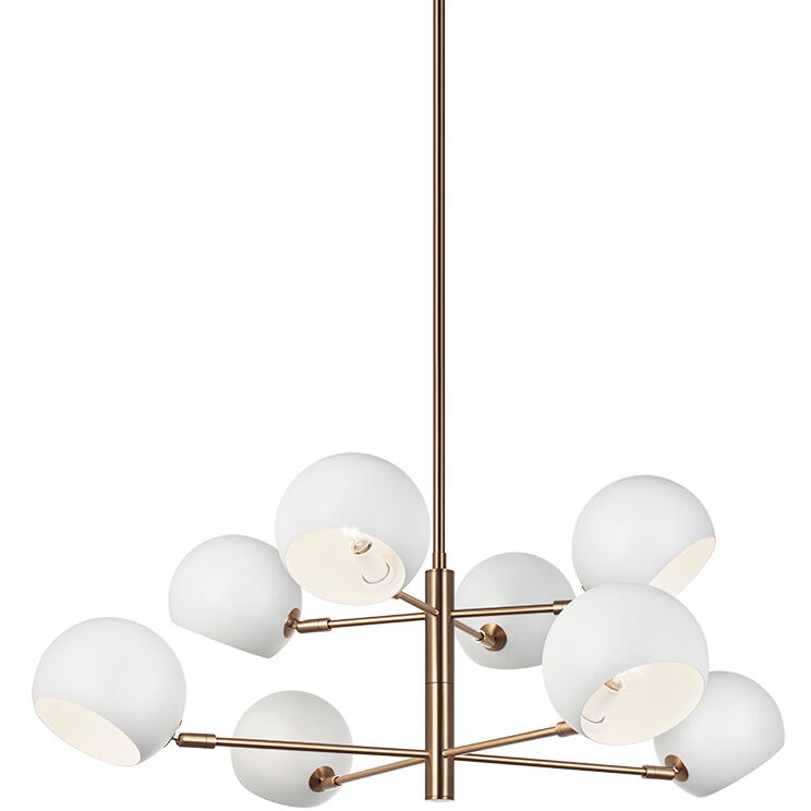 Orb 8 Light 35.25 inch Matte White Pendant Ceiling Light