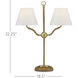 Sirocco 22.25 inch 40 watt Natural and Antique Brass Desk Lamp Portable Light