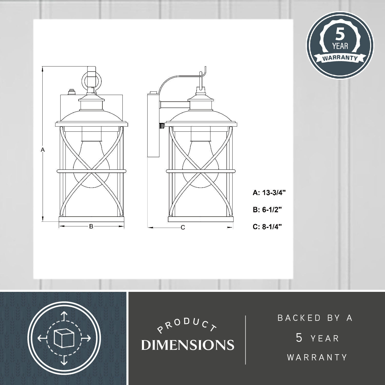 Adams LED 13.75 inch Black Outdoor Wall