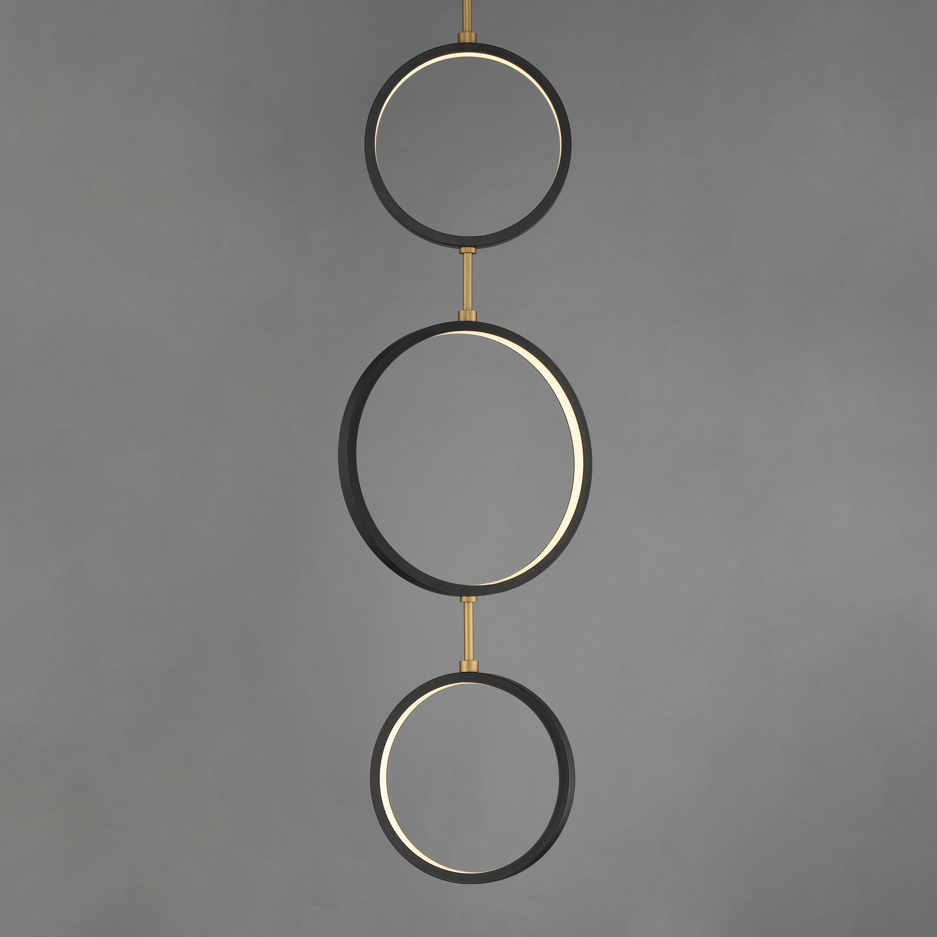 Hoopla LED 15.75 inch Black and Gold Multi-Light Pendant Ceiling Light in Black/Gold