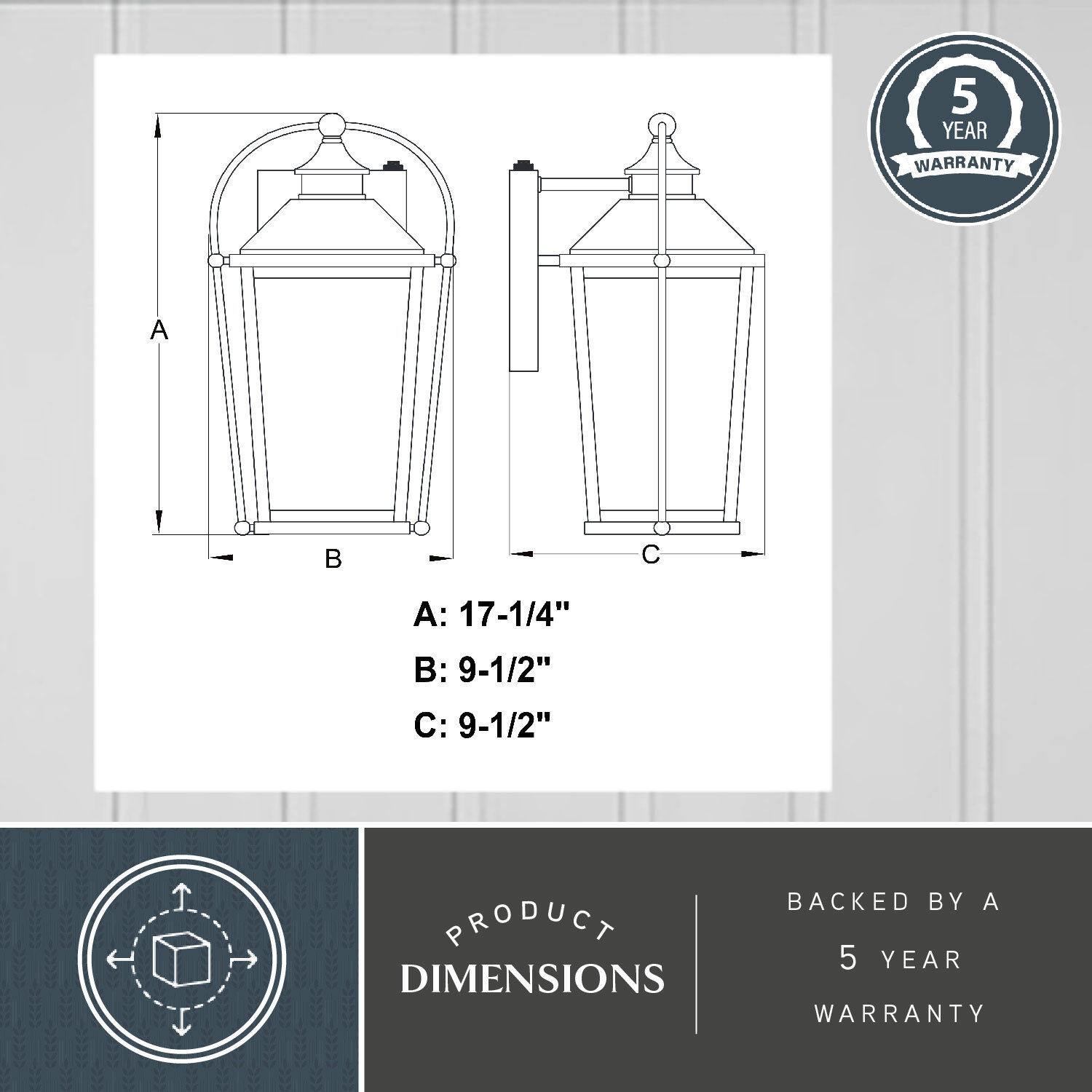 Lexington LED 17.25 inch Textured Black Outdoor Wall