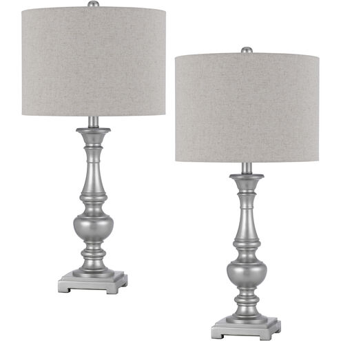 Nampa 28 inch 100.00 watt Antique Silver Lamp Set Portable Light