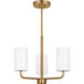 Rhett 3 Light 18 inch Satin Brass Chandelier Ceiling Light