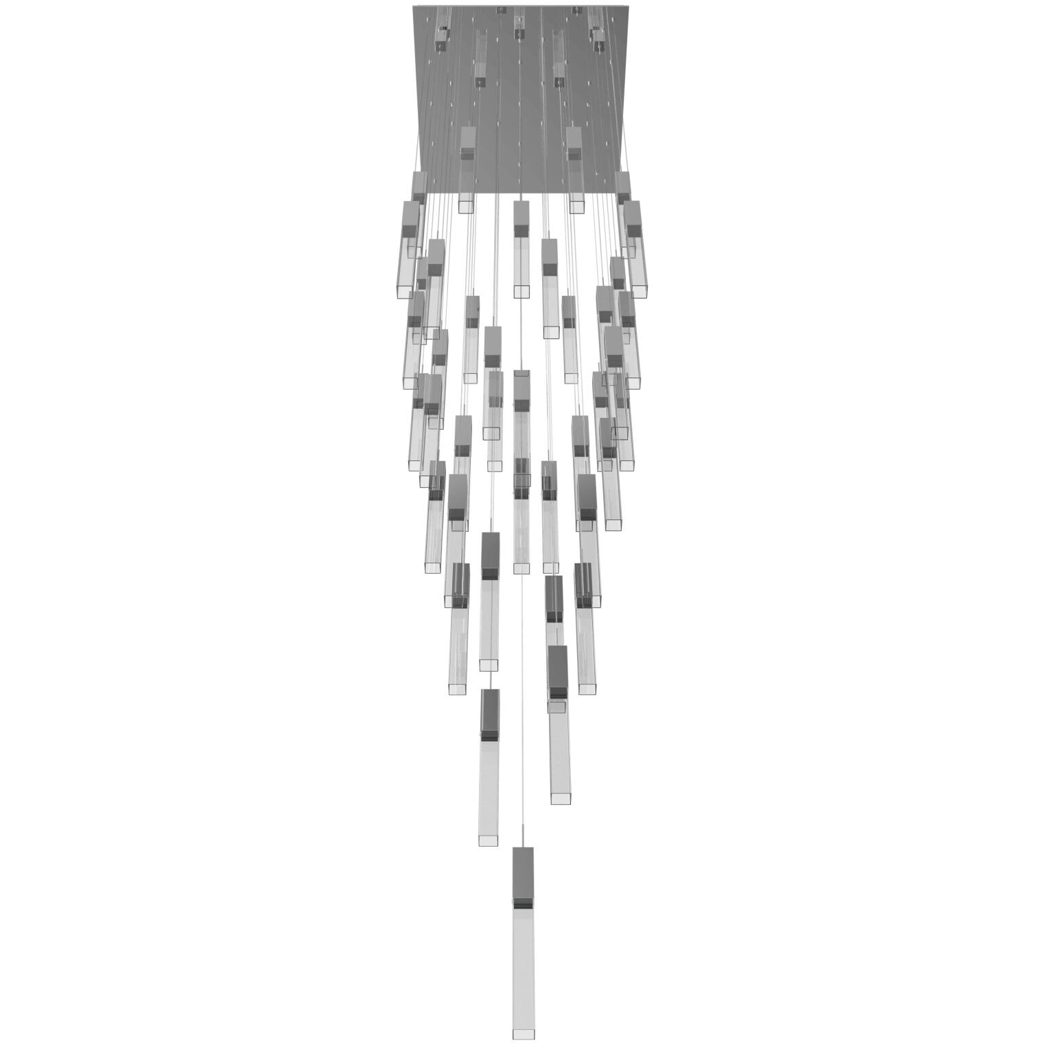 Original Glacier Avenue LED 36 inch Polished Chrome Multi Port Pendant Ceiling Light in Clear