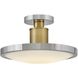 Kieran LED 14.25 inch Polished Nickel and Lacquered Brass Semi-flush Mount Ceiling Light