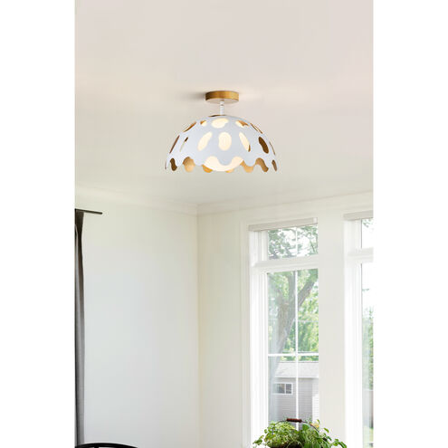Pebbles 1 Light 15 inch White Pendant Ceiling Light