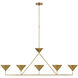Paloma Contreras Orsay LED 60.25 inch Hand-Rubbed Antique Brass Linear Chandelier Ceiling Light, XL