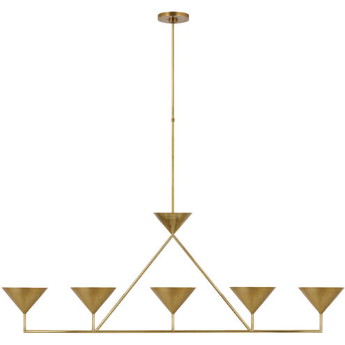 Paloma Contreras Orsay LED 60.25 inch Hand-Rubbed Antique Brass Linear Chandelier Ceiling Light, XL