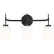 Keylee 3 Light 22 inch Matte Black Bathroom Vanity Light Wall Light