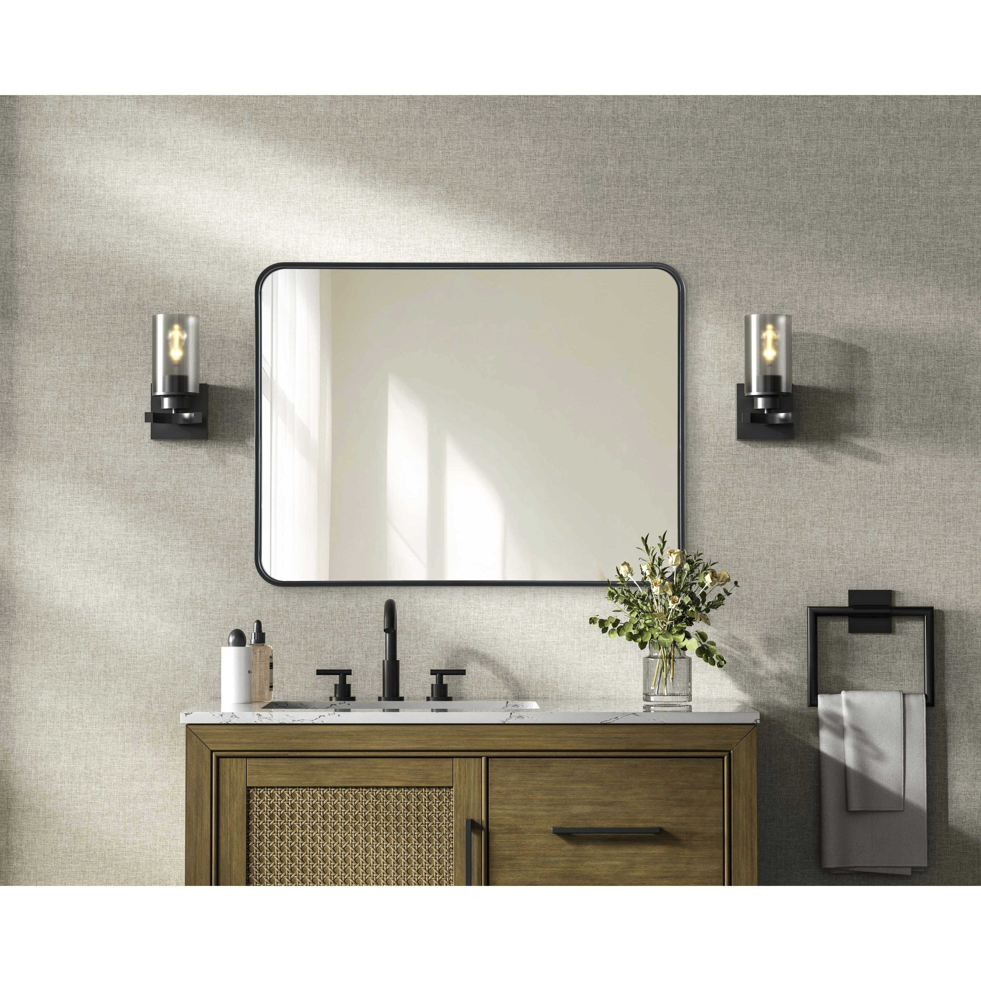 Remy 32 X 24 inch Black Mirror