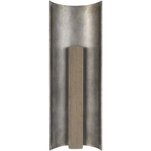 Anne-Marie Barton Remi Sconce Wall Light in Mottled Pewter and Warm Walnut