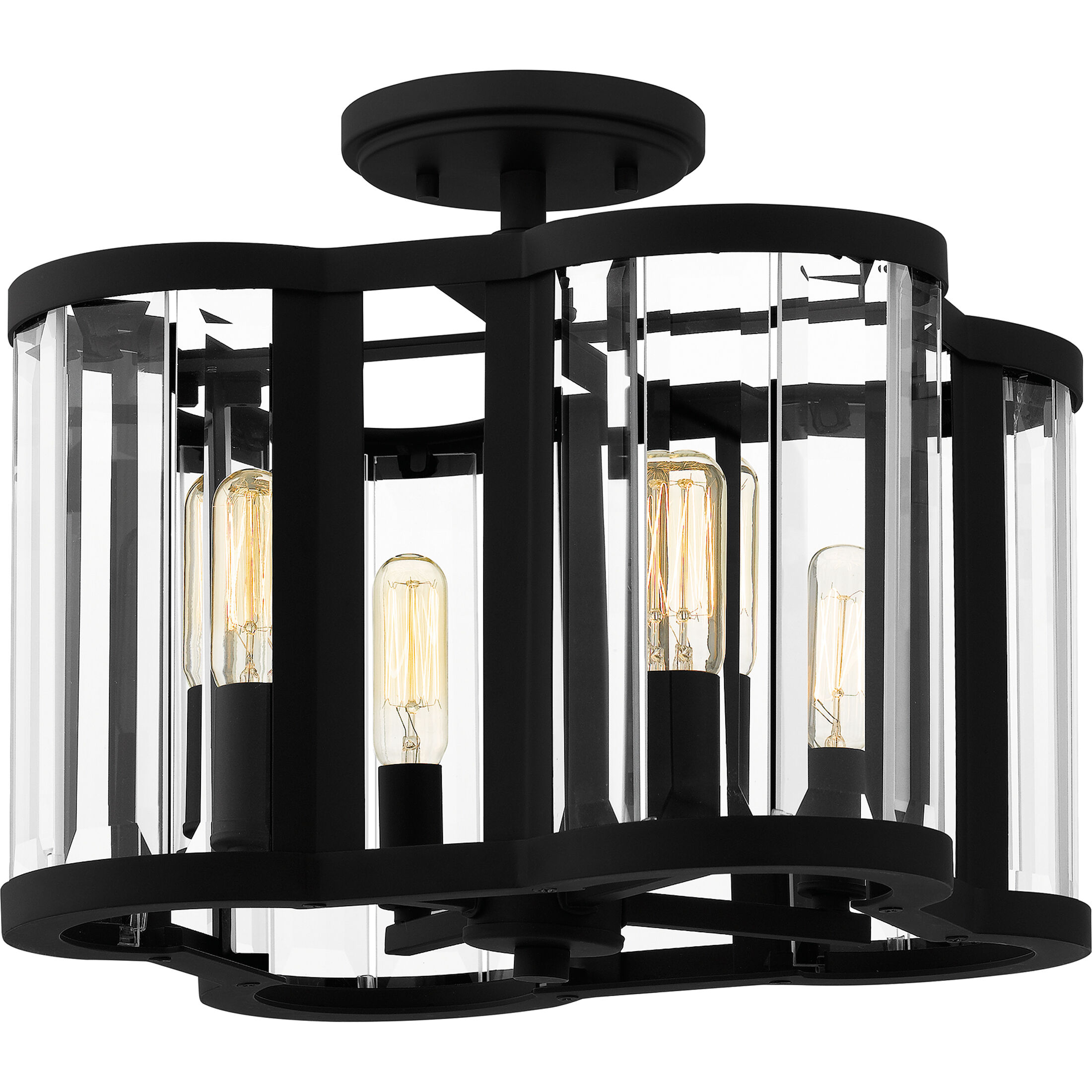 Renee 4 Light 15 inch Matte Black Semi-Flush Mount Ceiling Light